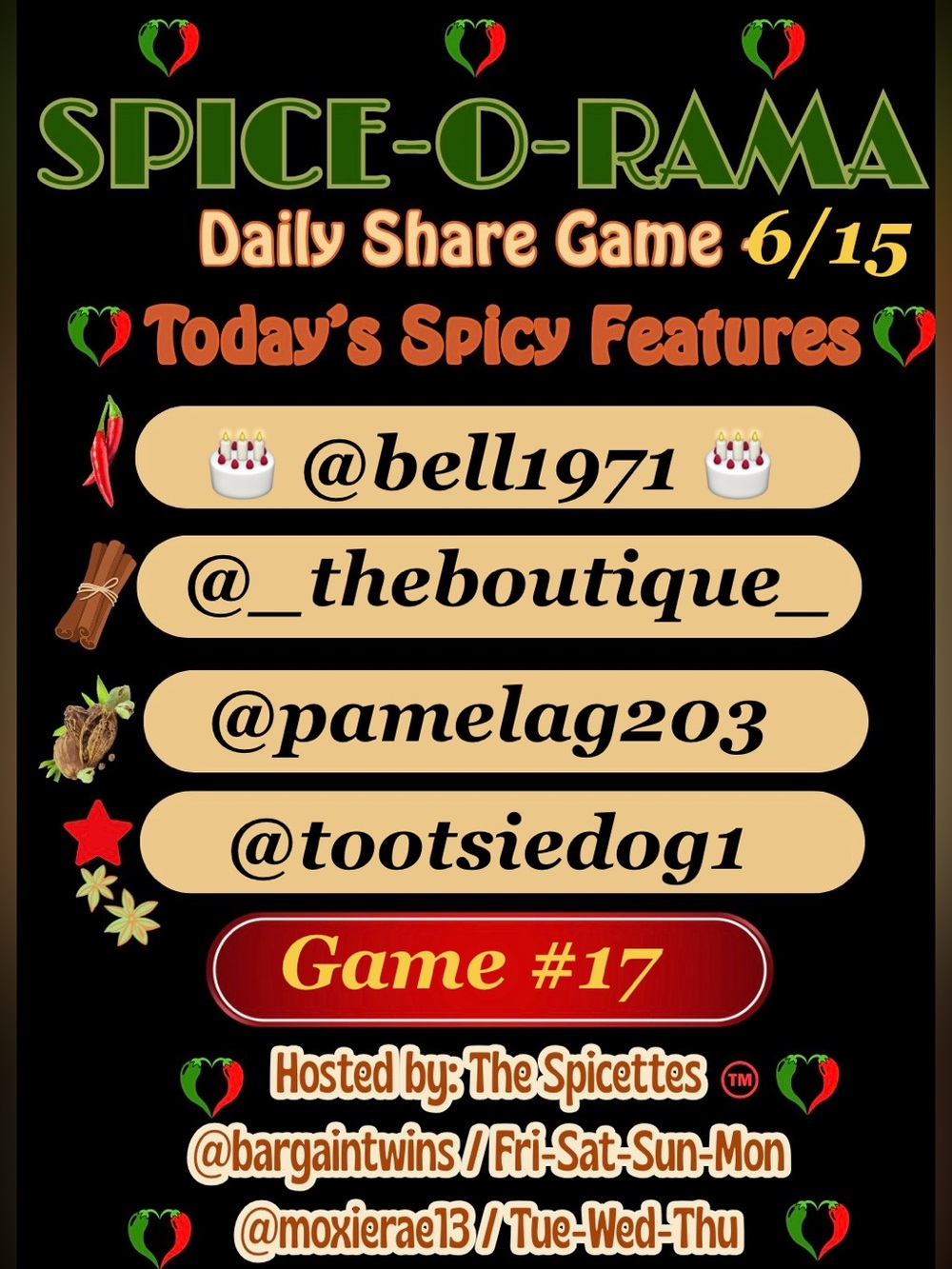 NEW SPICES ARE OVER
ON GAME 18!
PLEASE GO THERE NOW
AND STAY SPICY 🔥 - Picture 10 of 16